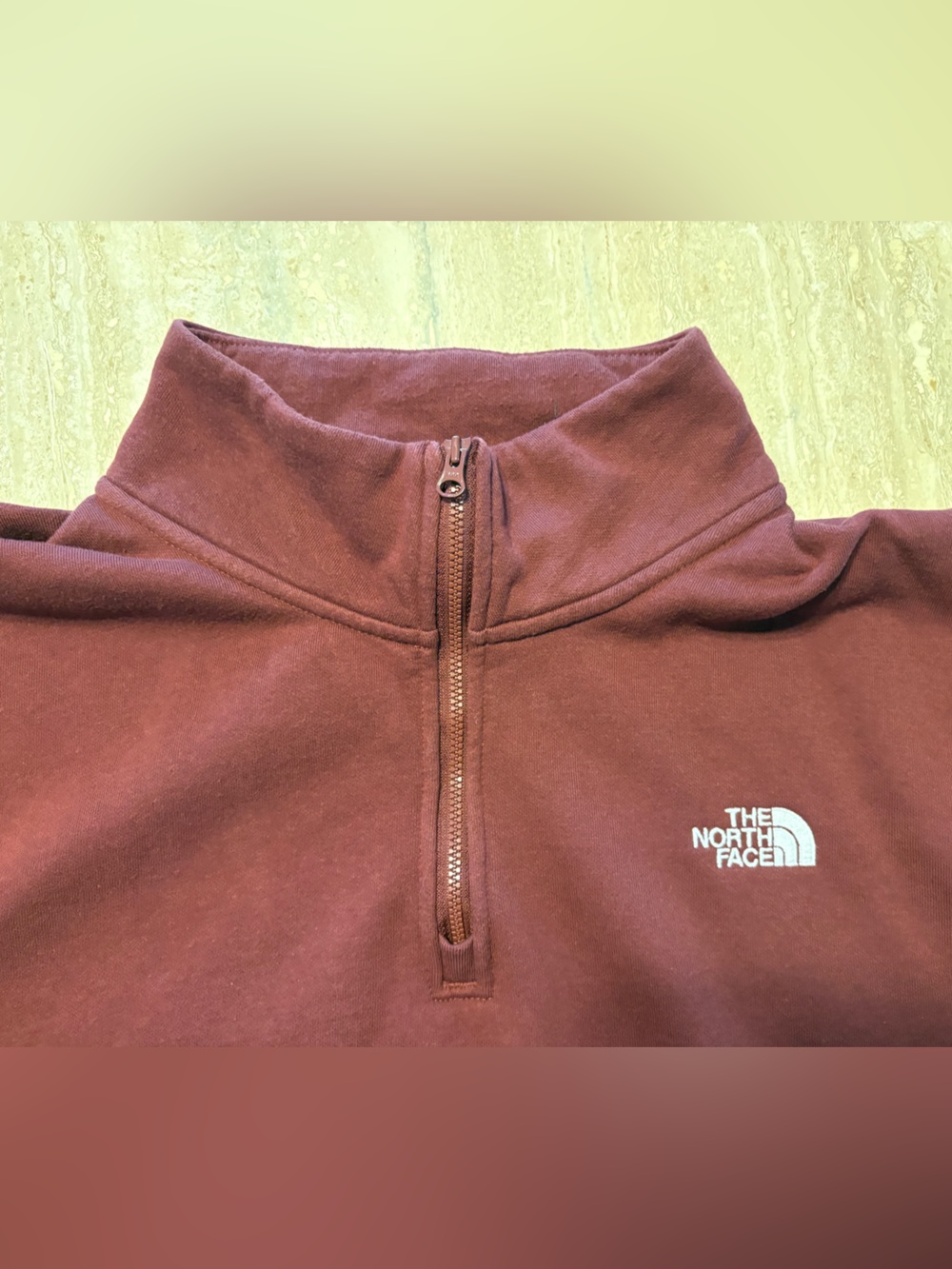 The North Face Men's Maroon Quarter-Zip Pullover Sweatshirt - Picture 2 of 8